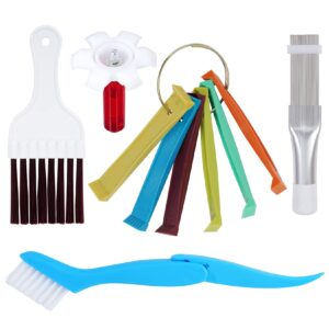 heliltd 5 pcs air conditioner fin cleaner set 3 fin combs condensers fin straighteners and 2 condenser brushes condenser repair clean set