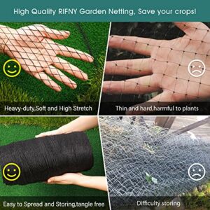 Bird Netting for Garden - 13 x 40 FT Heavy Duty Anti Bird Netting Mesh with Ties and Landscape Staples for Vegetable, Fruit Trees & Other Plants, Lasting Against Birds Deer Squirrels and Poultry