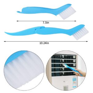 Heliltd 5 Pcs Air Conditioner Fin Cleaner Set 3 Fin Combs Condensers Fin Straighteners and 2 Condenser Brushes Condenser Repair Clean Set