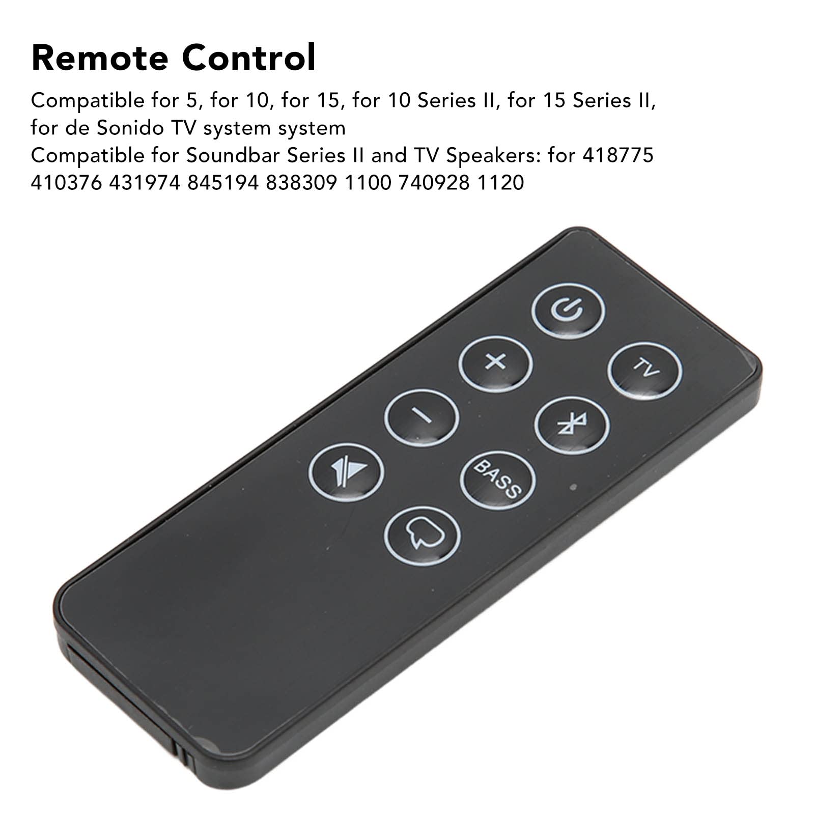 Replacement Remote Control for Bose for Solo Soundbar Series II 418775 410376 431974 845194, Ergonomic TV Sound System Remote Control, for Children Adults Elderly