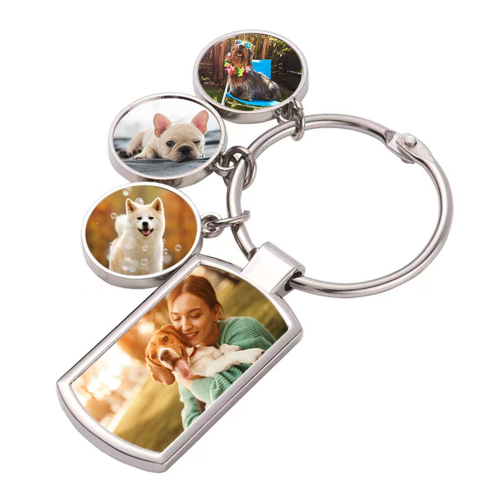 Colorful Photos Personalized Custom Keychain, Llaveros Personalizados Picture Key Chains Memorial Gifts for Family Lover