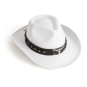 zokunari womens western cowboy cowgirl hats with belt buckle white