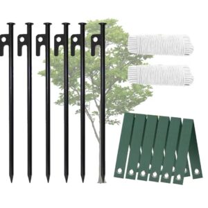 Heavy Duty Steel Tree Stake Kit,Tree Stakes and Supports for Leaning Trees,Tree Staking and Supports Kits for Young Trees,Tree Straightening Kit,Tree Support Against Bad Weather