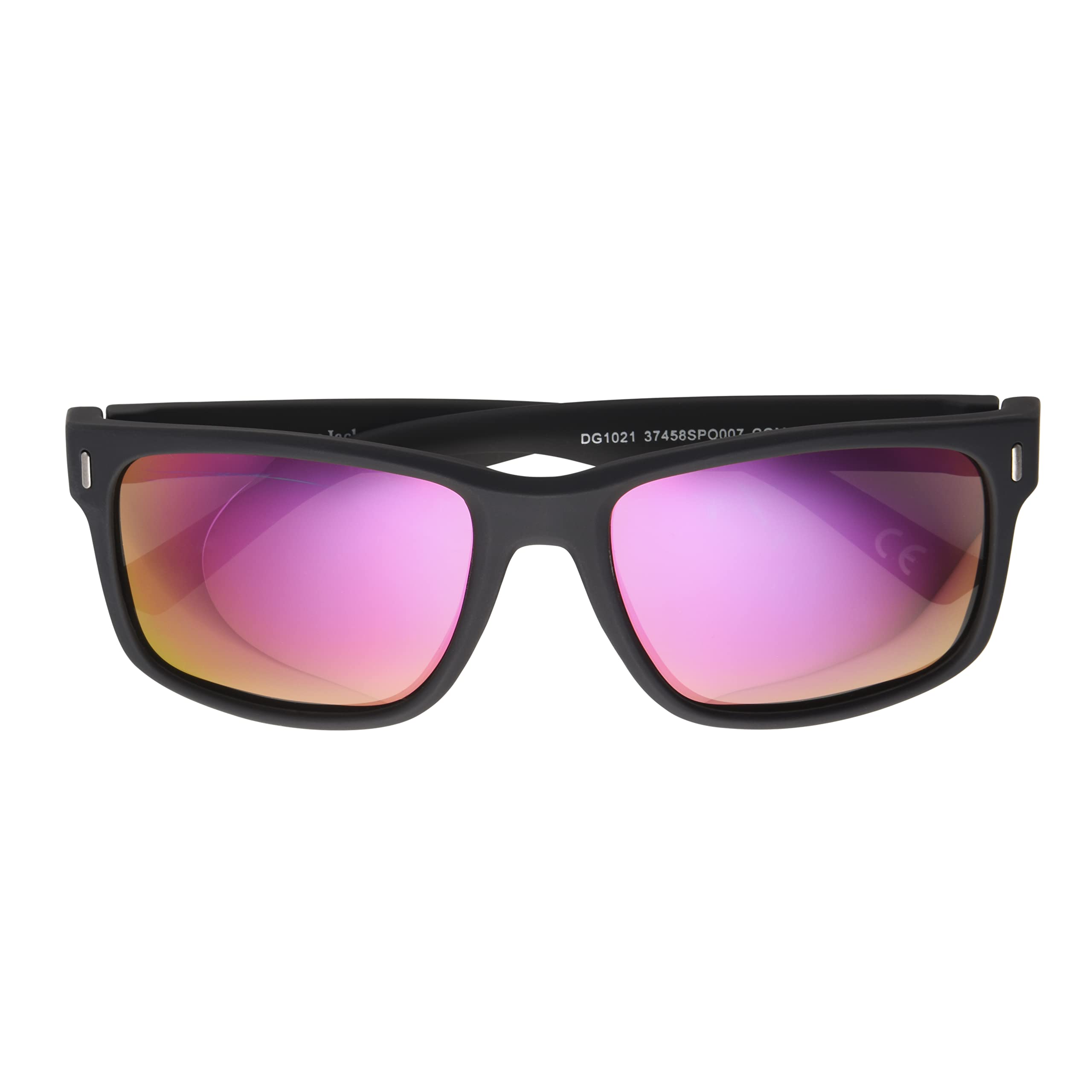 Panama Jack Women's Polarized Purple-Red Mirror Wrap Sunglasses, Black, 62