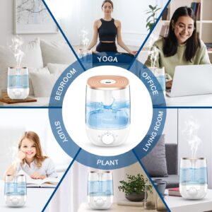 HLS 3.5L Cool Mist Humidifiers for Home Women,Top Fill Ultrasonic Air Humidifier for Bedroom 23dB Quiet Waterless Auto-Off,41 Hours Air Vaporizer Humidifier with 2 Mist Model for Office Large room