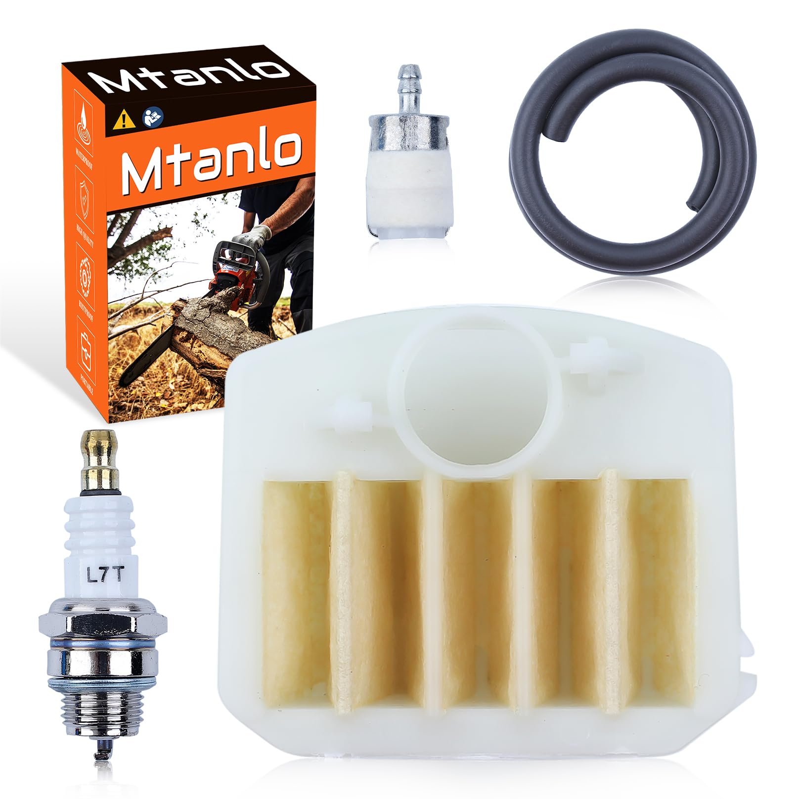 Mtanlo Air Filter Fuel Hose Line Filter For Husqvarna 353 350 346 XP 345 340e 537024002, Air Filter, Fuel Hose, Filter Filte, Spark Plug