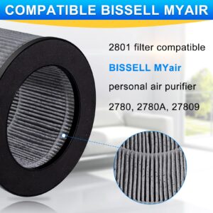 My-air Filter Replacement for Bissell MYair Personal Air-purifier Filter 2780 2780A 2780P 2780B 27809, Replacement Filter 2801 (2 PACK)