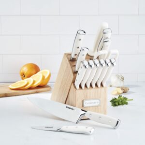 Cuisinart 15-Piece Knife Set with Block, High Carbon Stainless Steel, Forged Triple Rivet, Natural C77CTR-15P