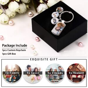 Colorful Photos Personalized Custom Keychain, Llaveros Personalizados Picture Key Chains Memorial Gifts for Family Lover