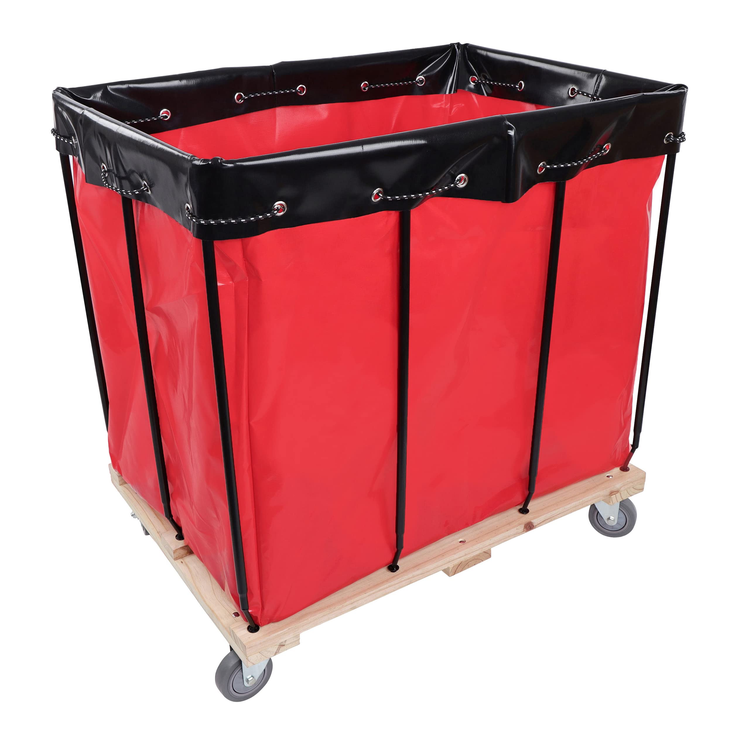 BISupply Heavy Duty Laundry Basket Truck - Large 400lb / 12 Bushel Basket Industrial Rolling Laundry Cart on Wheels