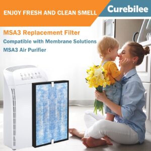 MSA3 True HEPA Filter Replacement Compatible with MSA3/MSA3S Membrane Solutions 3-in-1 Air Cleaner Purifier, 2 Pack