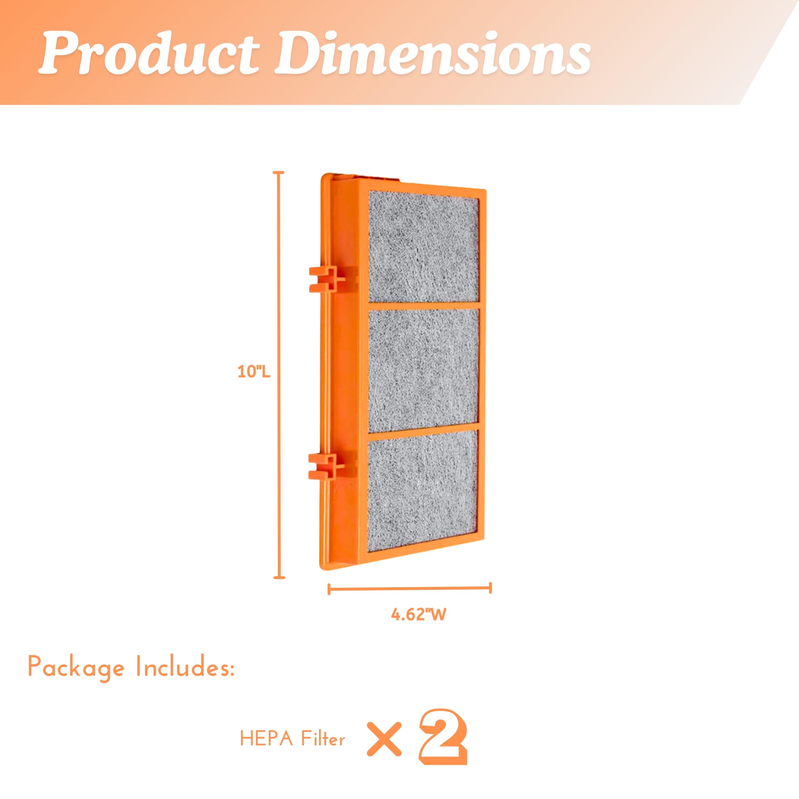 Nispira AER1 Filter Replacement for Holmes Air Purifier Smoke Grabber HAPF30AS-U4R HAPF30AT Odors Dust VOCs Remover 1.2 x 10 x 4.6 Inches, 2 Packs.