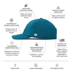 melin A-Game Crushed Hydro, Ocean, Men's Performance Adjustable Running Hat, Water-Resistant Fitted Baseball Cap, Running, Golf, or Workout Hats for Men & Women, Medium-Large