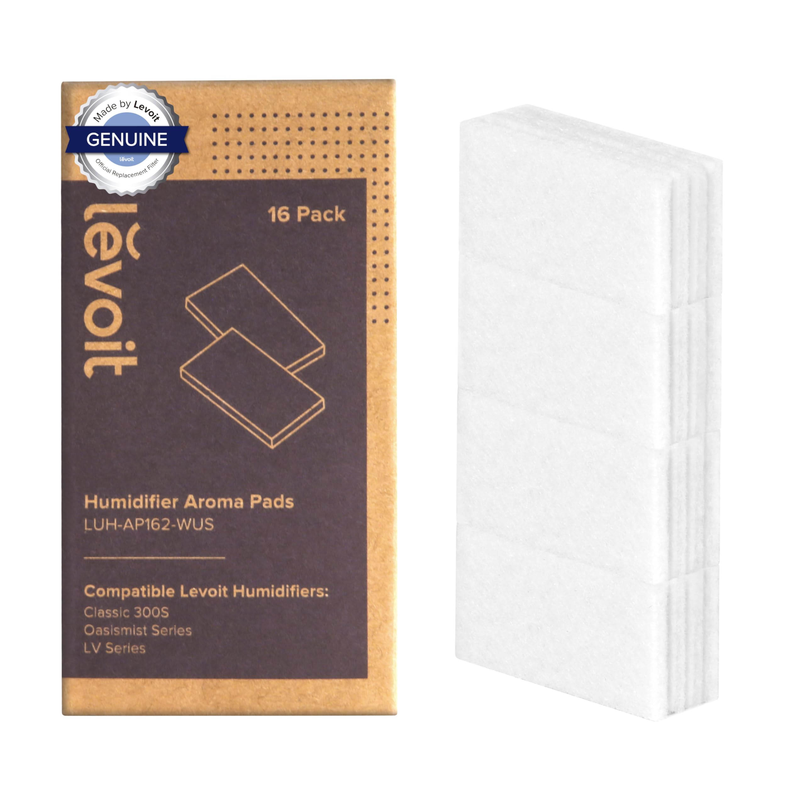 LEVOIT Aroma Pads 16 Pack, Humidifier Replacement Filters, Compatible with LV600S, Classic300S, LV600HH, OasisMist450S, Make The Fragrance Stronger and Longer Duration, White