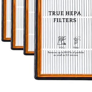 Nispira AER1 Filter Replacement for Holmes Air Purifier Smoke Grabber HAPF30AS-U4R HAPF30AT Odors Dust VOCs Remover 1.2 x 10 x 4.6 Inches, 4 Packs.