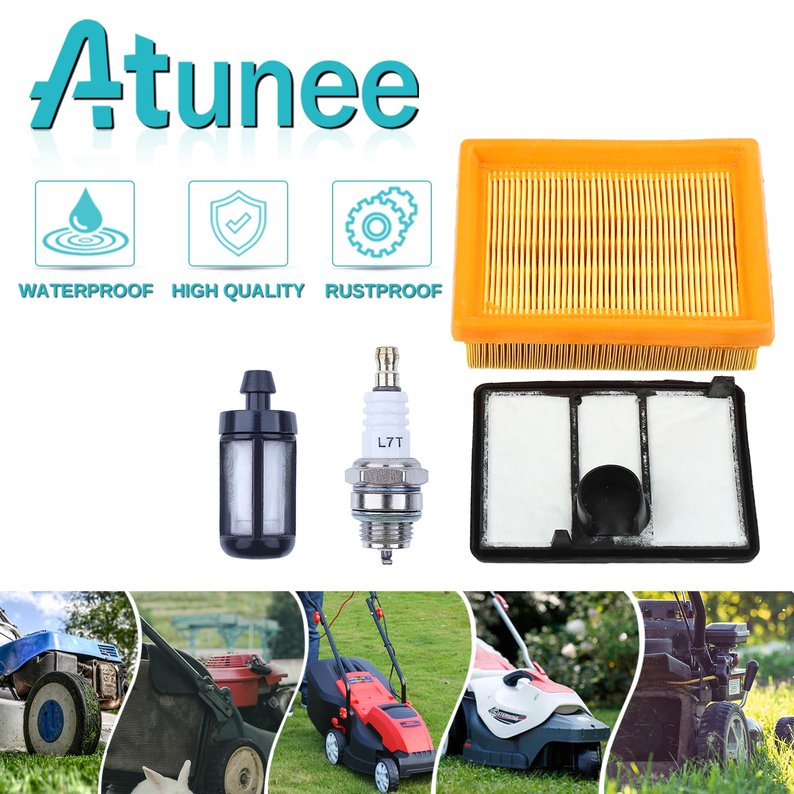 Atunee Air Fuel Filter Spark Plug Kit for Stihl TS700 TS800 Concrete Cut-Off Saws Replace Part 42241410300 42241401801