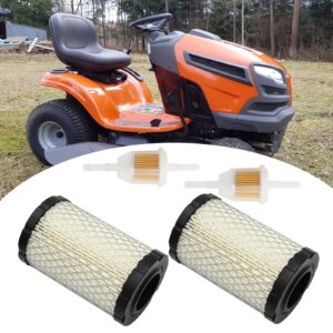 2 Pcs Air Filter with Fuel Filter Replacement for John Deere MIU14395 Husqvarna YTA22V46 YTH22V46 YTH24V48 HU800awd Lawn Mower Tractor