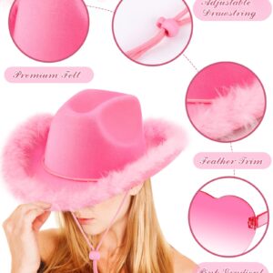 20 Pieces Cowboy Cowgirl Hats Pink Heart Shaped Sunglasses for Women Western Party Wedding Party