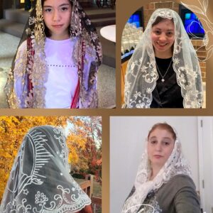 Bozidol Catholic Church Mantilla Religious Orthodox Prayer Veil Chapel Wedding First Communion Veil Iglesia Velos (White)