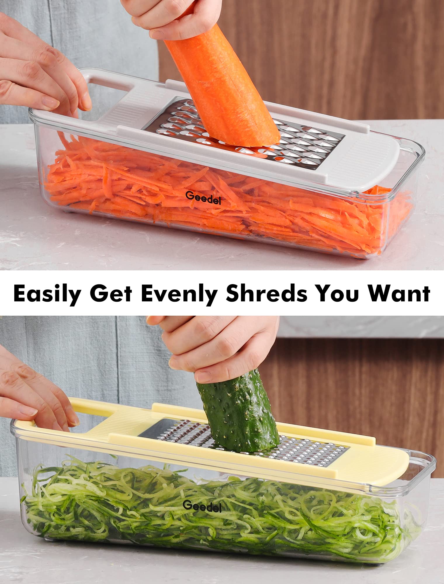 Geedel Professional Mandoline Slicer for Kitchen, Multi Purpose Vegetable Slicer Cutter, Slicer Vegetable Cutter Onion Slicer for Veggie Fruit Cheese