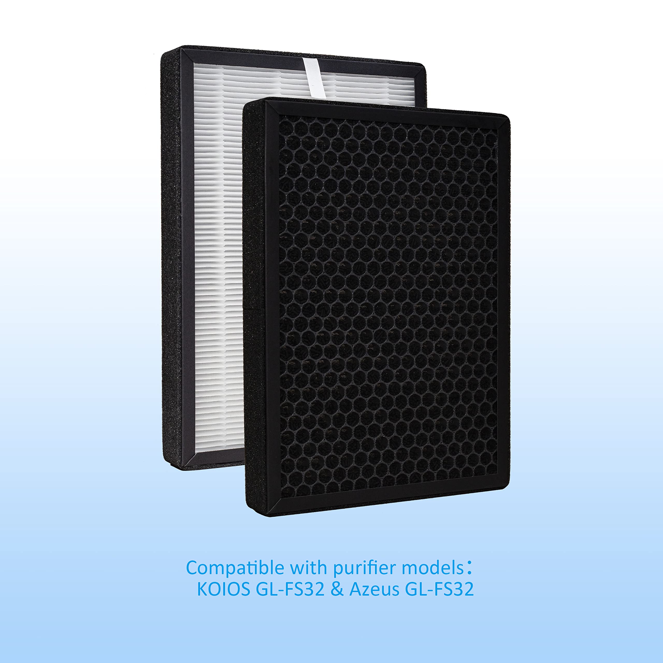 WOCASE 2-Pack GL-FS32 Replacement Filter, 3-in-1 H13 True HEPA Filtration Compatible with MOOKA®/KOIOS® GL-FS32 and Azeus® GL-FS32 Air Purifier