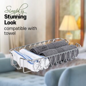 LEVIMETREE Silver Napkin Holder Tray for Bathroom - Paper Towel Holder for Bathroom, Disposable Hand Towels Holder, Napkin Holders for Paper Napkins, Guest Hand Towels Holder Napkin Dispenser