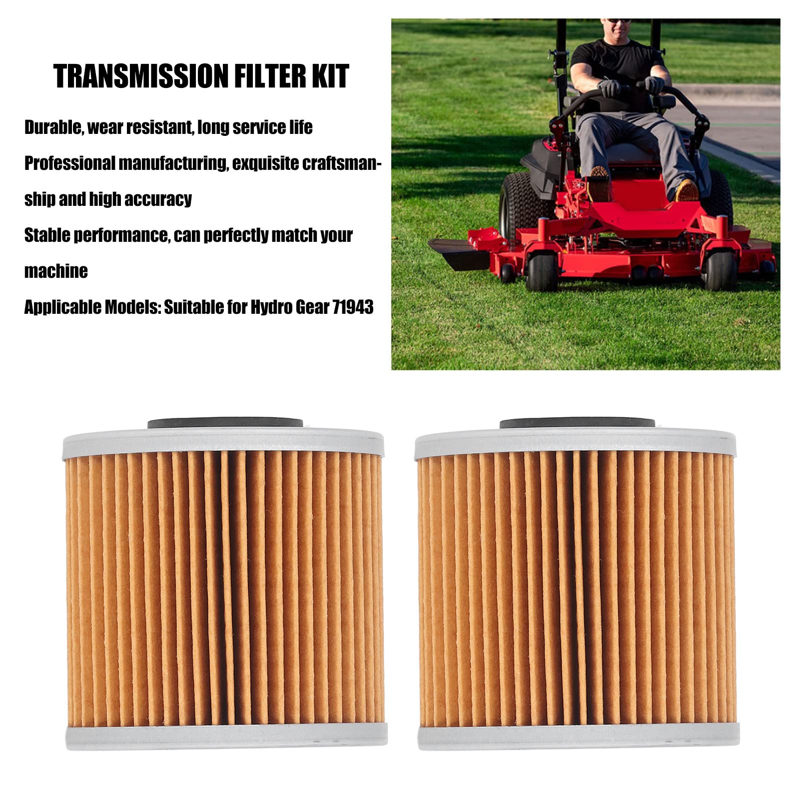 2pcs Hydraulic Transmission Filter Kit,Replacement For Hydro Gear 71943 21548300 with O Rings Lawn Mower Replacement Parts Garden Accessory