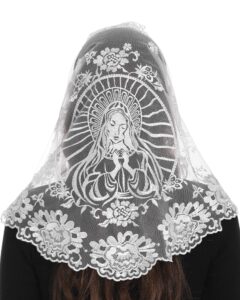 bozidol catholic church mantilla religious orthodox prayer veil chapel wedding first communion veil iglesia velos (white)