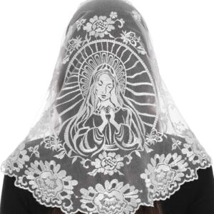 Bozidol Catholic Church Mantilla Religious Orthodox Prayer Veil Chapel Wedding First Communion Veil Iglesia Velos (White)