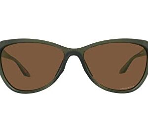 Oakley Women's OO9222 Pasque Aviator Sunglasses, Matte Olive Ink/Prizm Bronze, 60 mm