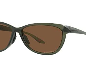 Oakley Women's OO9222 Pasque Aviator Sunglasses, Matte Olive Ink/Prizm Bronze, 60 mm