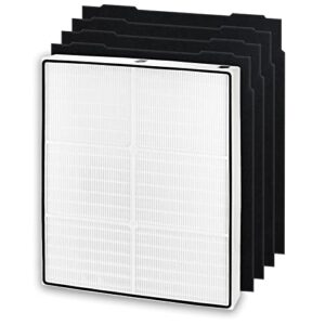 hepa filter replacement for whirlpool whispure air purifier ap450 ap510 ap51030k ap51030kb ap45030k wp500 wp1000 1183054k 8171434k, funmit 1 true hepa filter + 4 activated carbon filter