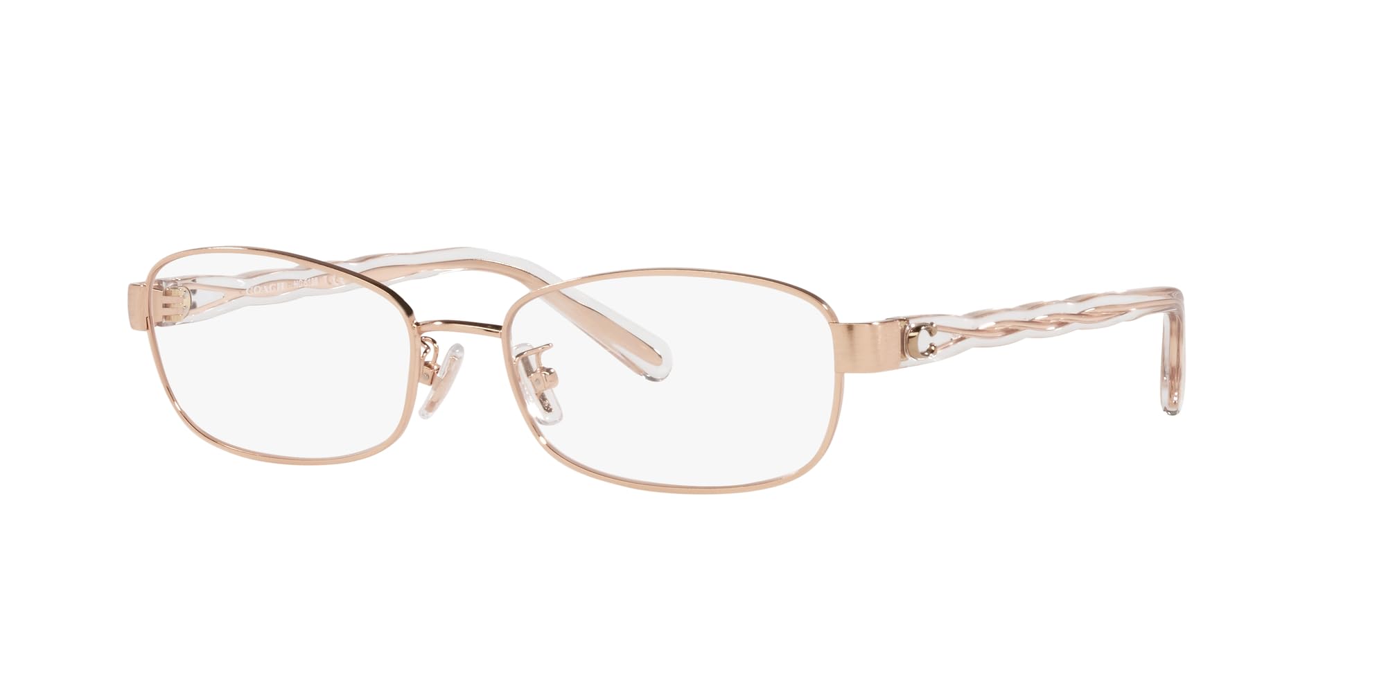 Coach HC5138 Prescription Eyewear Frames, Brushed Rose Gold/Demo Lens, 55 mm