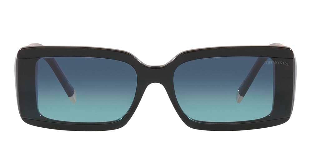 Tiffany & Co. Woman Sunglasses Black Frame, Azure Gradient Blue Lenses, 62MM