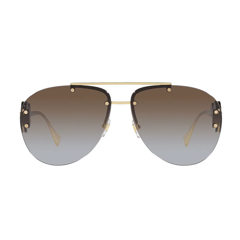 Versace VE 2250 148889 Gold Metal Aviator Sunglasses Brown Gradient Lens