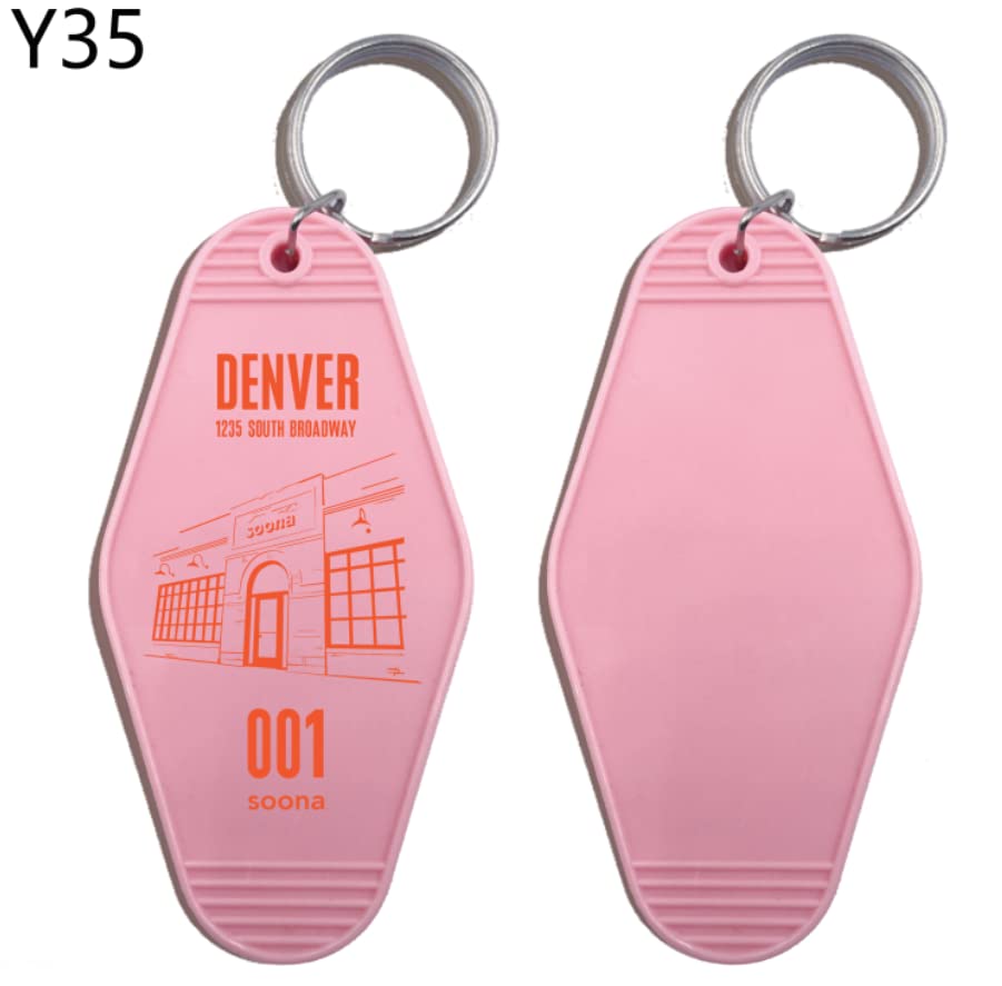 Grozon 200PCS Custom Bulk Keychain Personalized Motel Keychain Hotel Key Tag Vintage Key Chain Promotional Items with Your Logo/Text/Picture