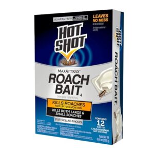 Hot Shot MaxAttrax Roach Bait 12 Count, Child-Resistant Bait Stations (Pack of 1)