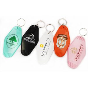 Grozon 200PCS Custom Bulk Keychain Personalized Motel Keychain Hotel Key Tag Vintage Key Chain Promotional Items with Your Logo/Text/Picture