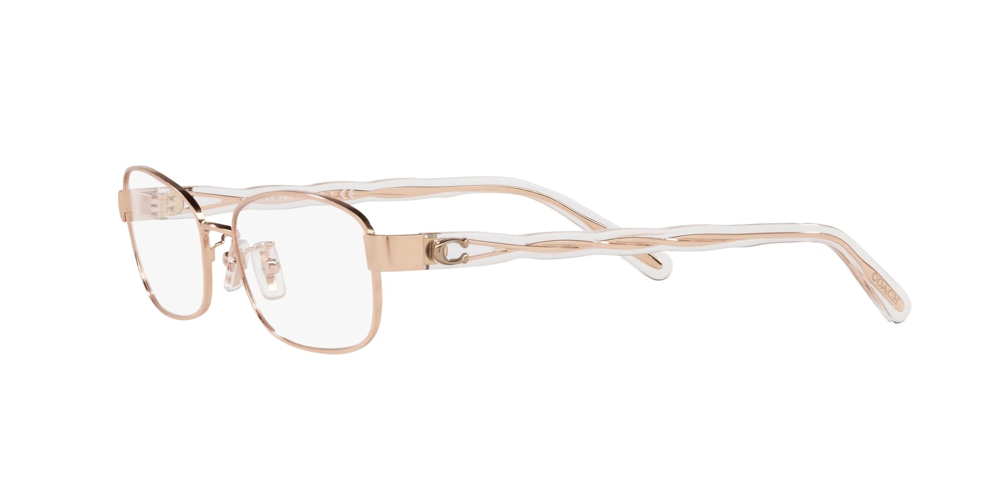 Coach HC5138 Prescription Eyewear Frames, Brushed Rose Gold/Demo Lens, 55 mm