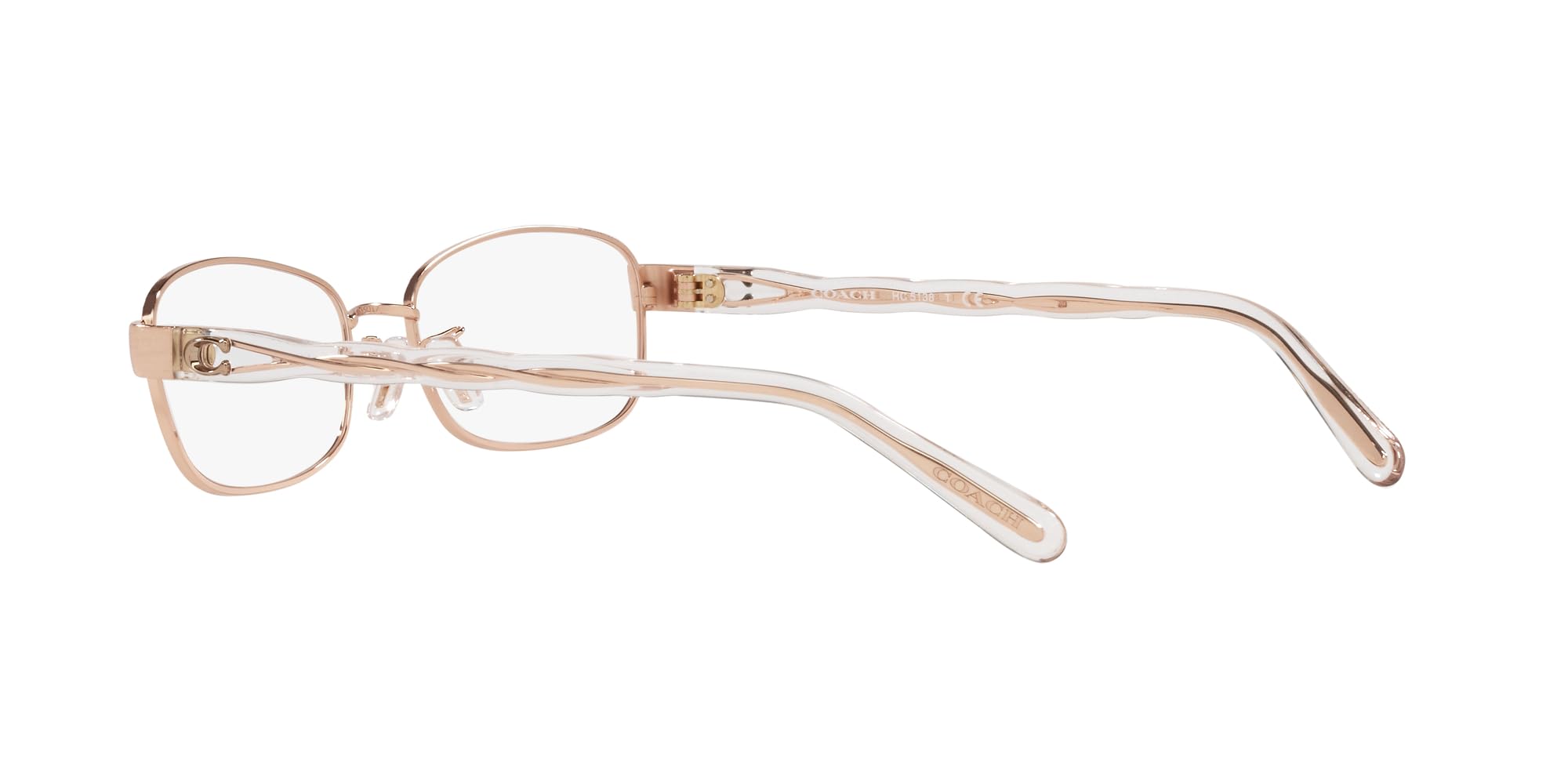 Coach HC5138 Prescription Eyewear Frames, Brushed Rose Gold/Demo Lens, 55 mm