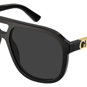 Gucci GG1188S 001 Black/Grey Pilot Polarized Unisex Sunglasses