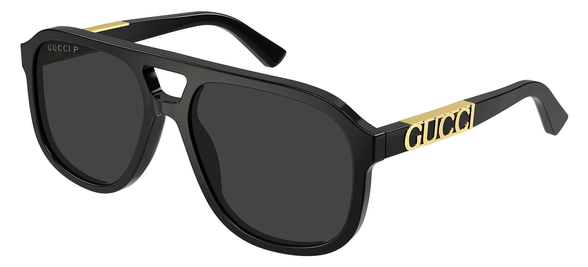 Gucci GG1188S 001 Black/Grey Pilot Polarized Unisex Sunglasses