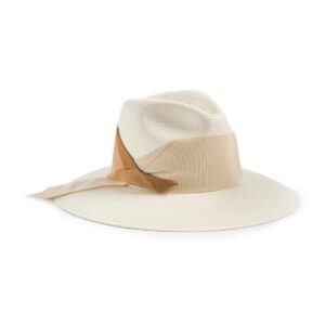 Freya Women's Gardenia Straw Hat, White - Bone/Caramel, S-M