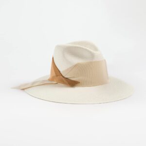 Freya Women's Gardenia Straw Hat, White - Bone/Caramel, S-M