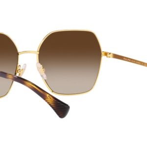 Ralph by Ralph Lauren Women's RA4138 Square Sunglasses, Shiny Gold/Gradient Brown, 58 mm