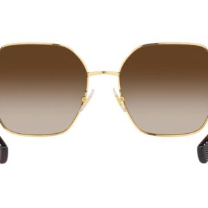 Ralph by Ralph Lauren Women's RA4138 Square Sunglasses, Shiny Gold/Gradient Brown, 58 mm