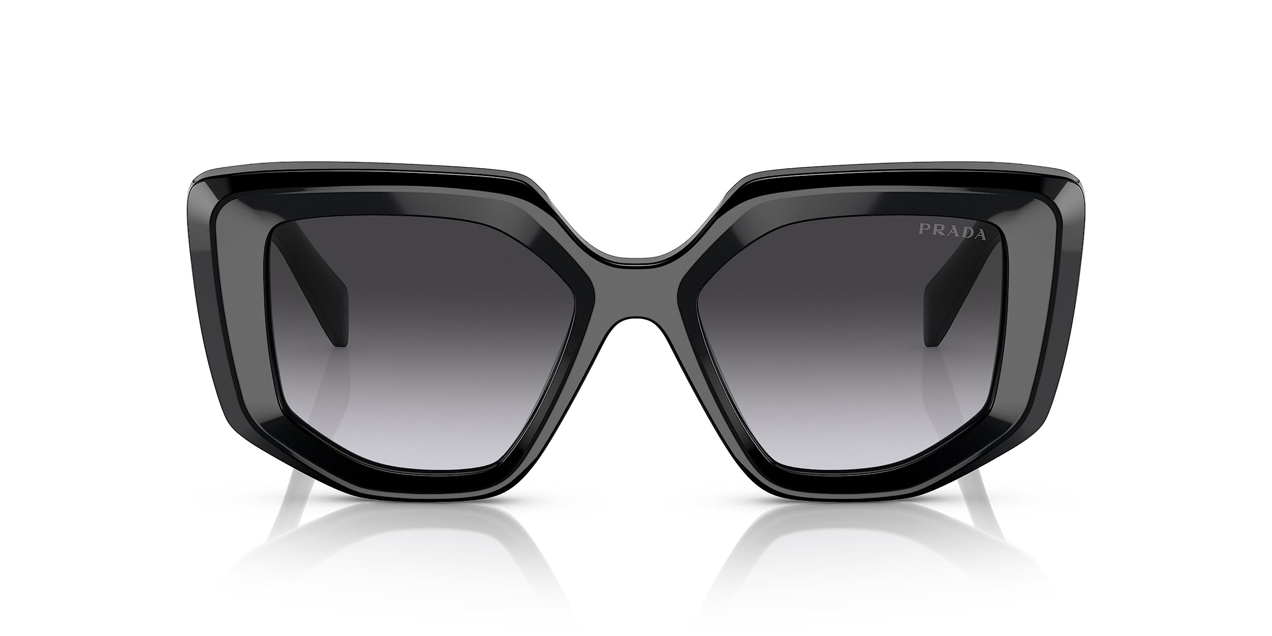 Prada PR 14ZS 1AB09S Black Plastic Fashion Sunglasses Grey Gradient Lens