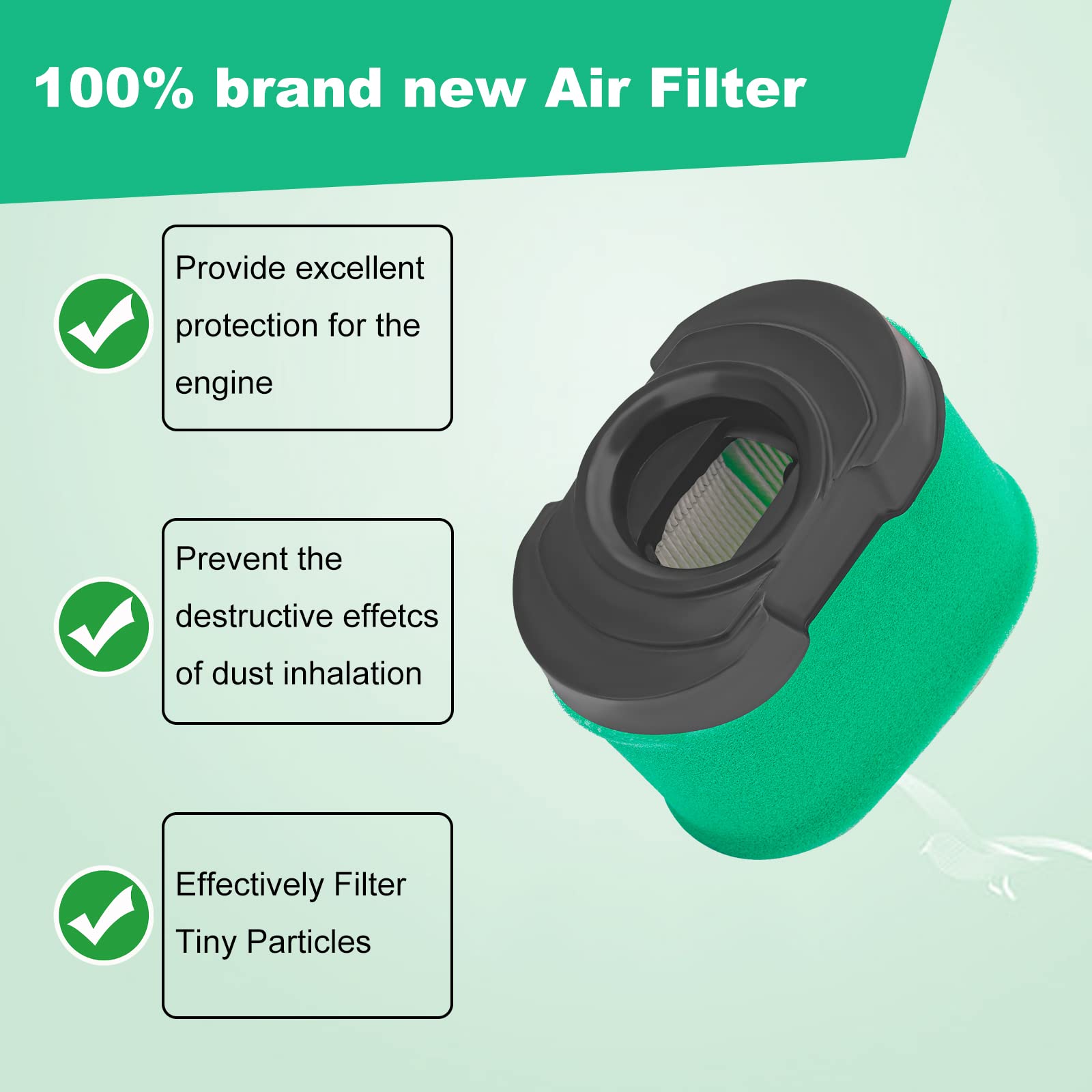 TIANYAN Air Filter Compatible with BS 792105 276890 4163205 4163206 44H777 Lawn Mower Air filter with Pre Filter(2PCS)