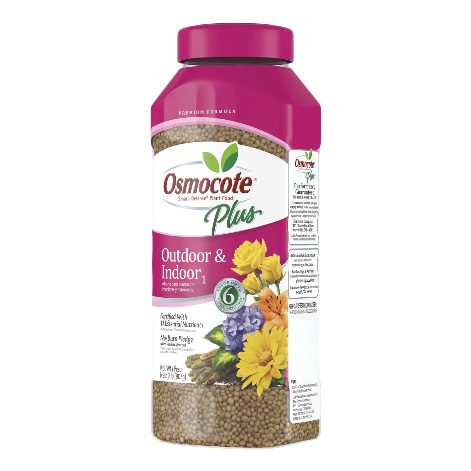 Osmocote Smart-Release Plant Food Plus Outdoor & Indoor₁, Granular Fertilizer with 11 Essential Nutrients, 2 lbs.