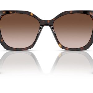 Prada PR 19ZS 2AU6S1 Tortoise Plastic Butterfly Sunglasses Brown Gradient Lens